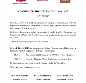 Commémoration de l'Anzac day