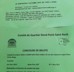 Vide grenier de l'Automne et concours de belote