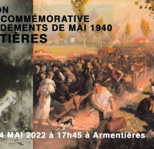 Inauguration de la stèle commémorative des bombardements de mai 1940 sur Armentières