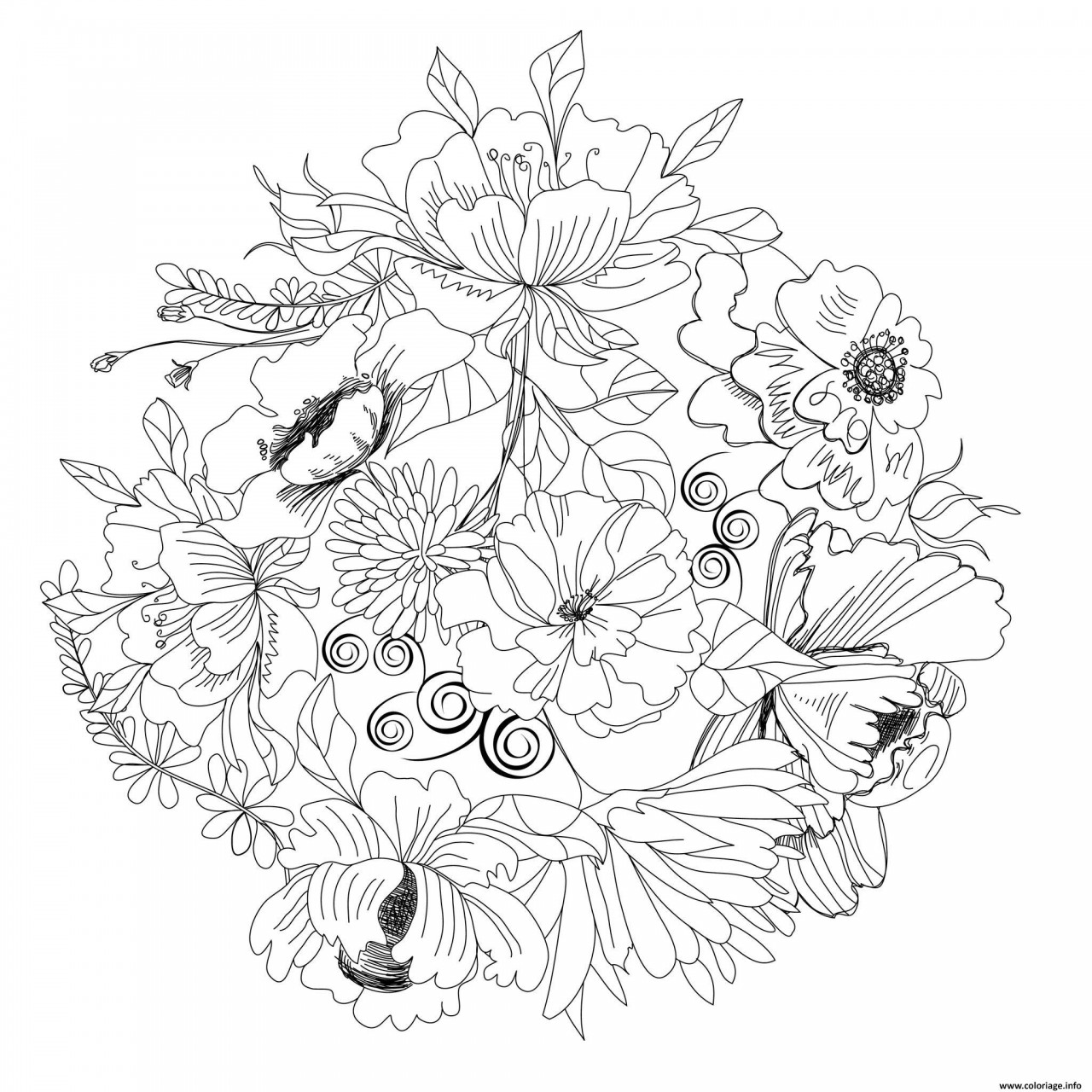 Ronde de fleurs coloriage