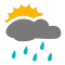 Forte pluie intermittente
